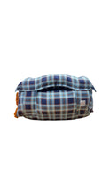 Load image into Gallery viewer, Navy plaid w orange detail
