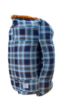 Load image into Gallery viewer, Navy plaid w orange detail
