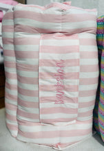 Load image into Gallery viewer, Pink &amp; white stripe Nap Mat

