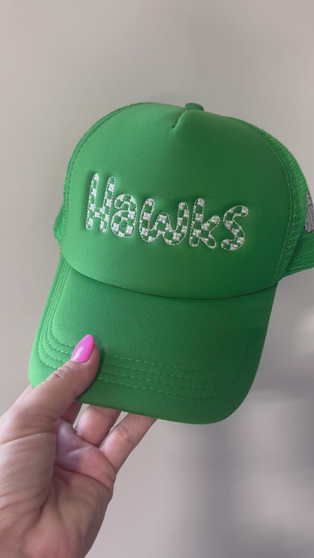 Trucker Hat with fun check embroidery